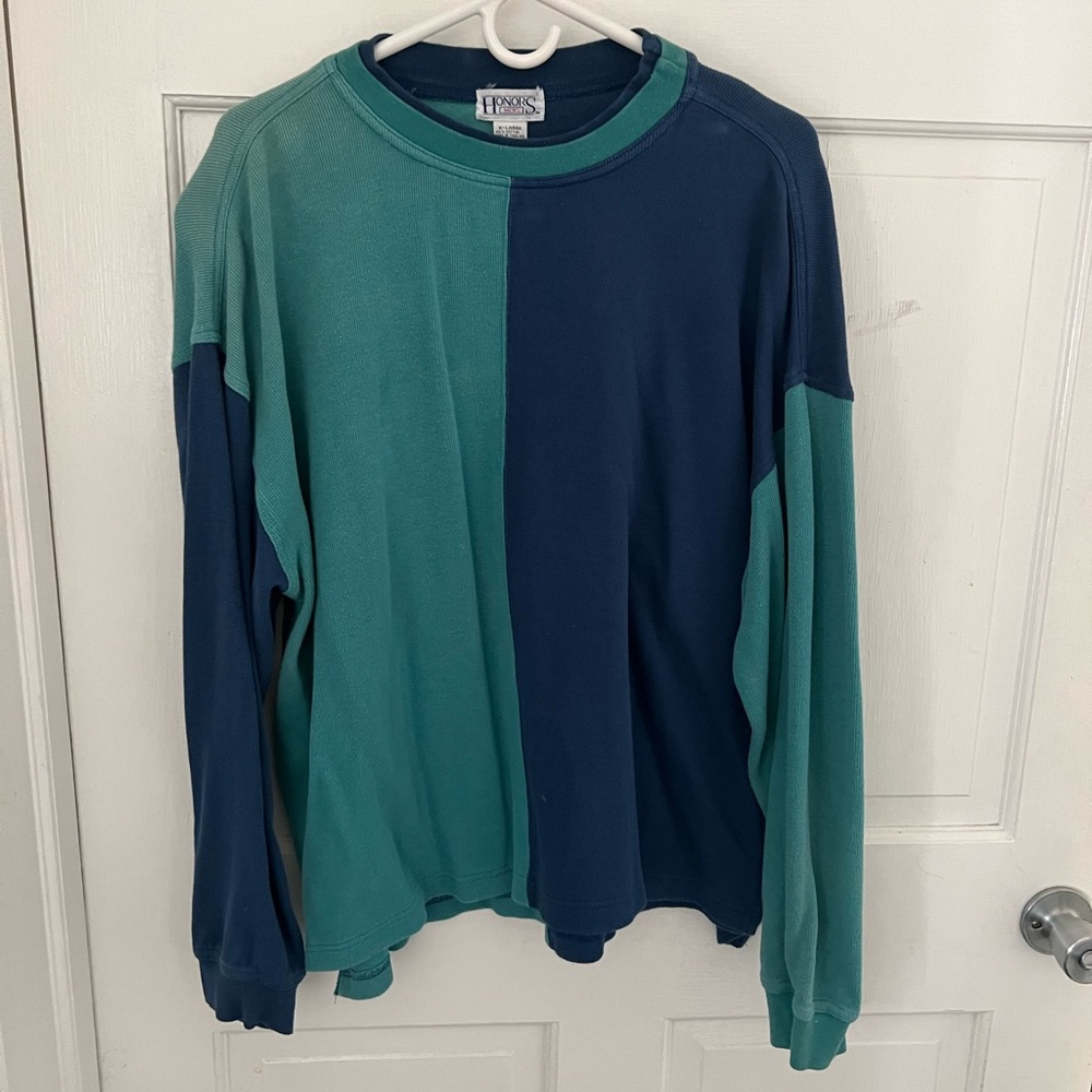 Men’s Vintage Color Block XL Crewneck Sweatshirt